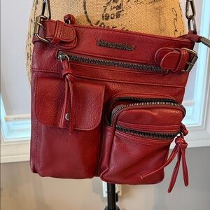 Montana West Bold Red/Burgundy Crossbody Bag